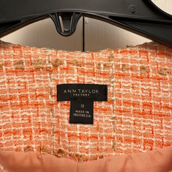 Ann Taylor Women's Coral Tweed Blazer - Picture 4 of 6